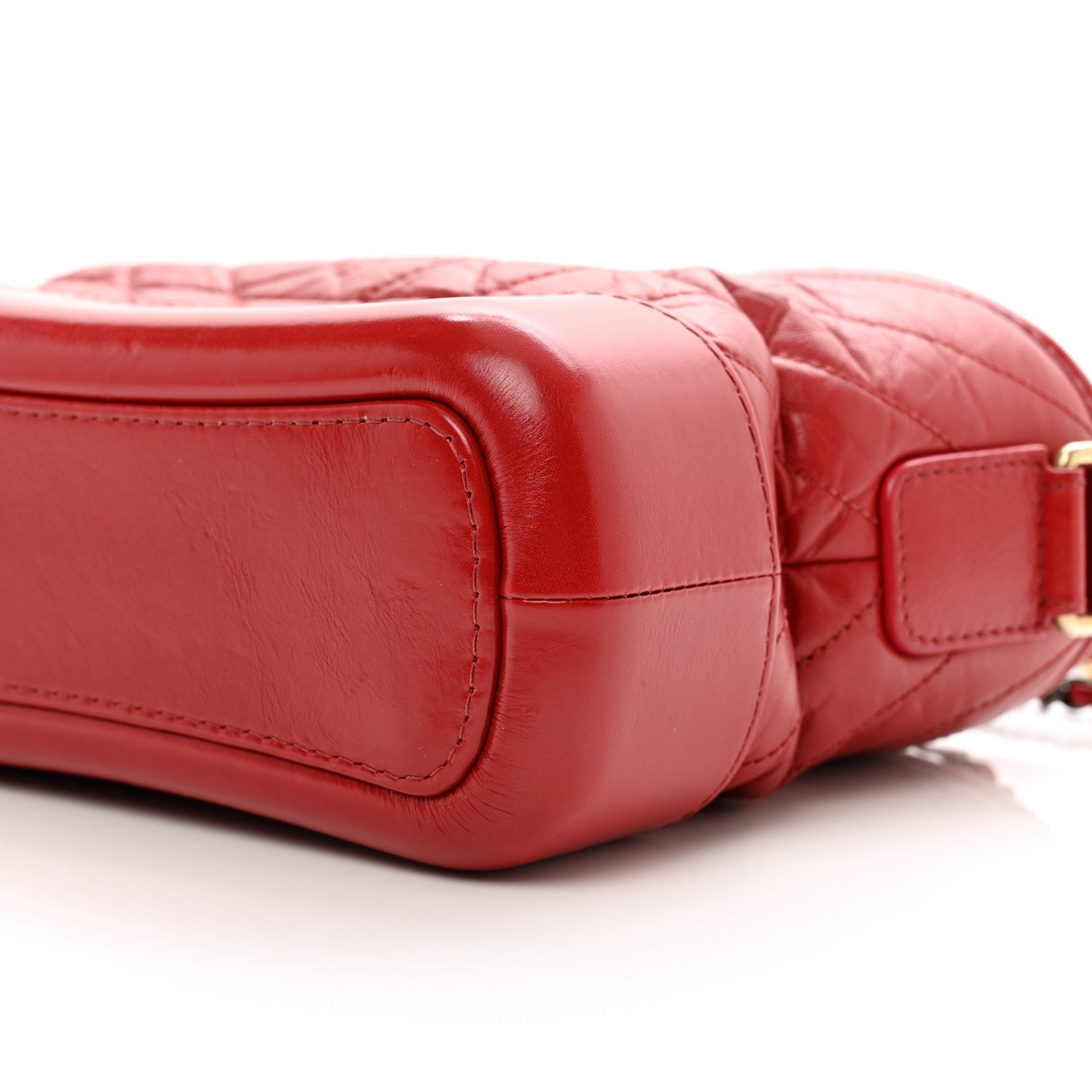 Chanel Aged Calfskin Quilted Small Gabrielle Logo Hobo Red 10 of 10