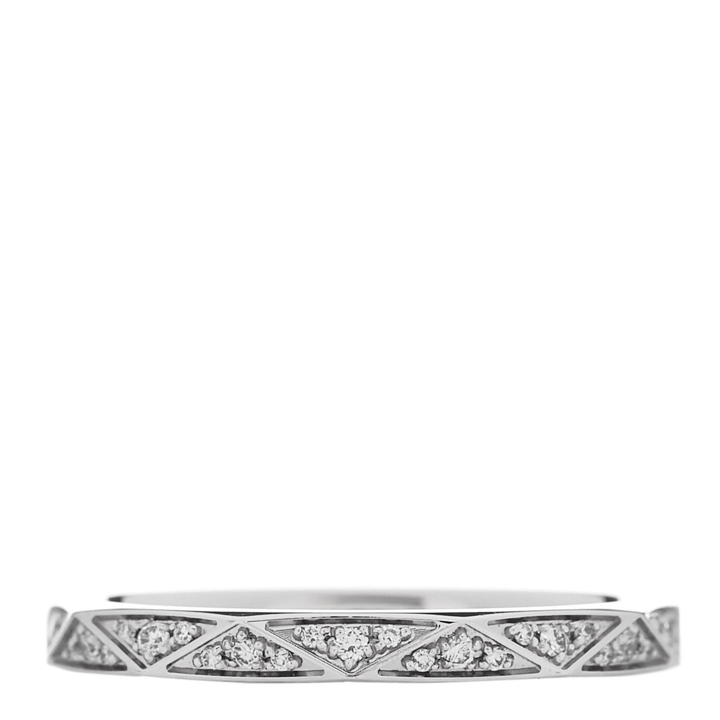 18K White Gold Diamond Laurence Graff Signature Band Ring 52 6