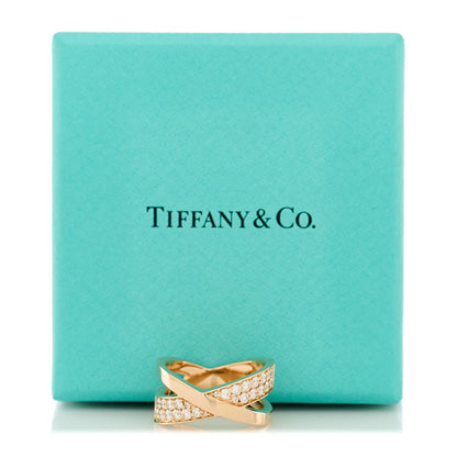 Tiffany 18K Rose Gold Diamond Atlas X Wide Ring 51 5.75 5 of 5
