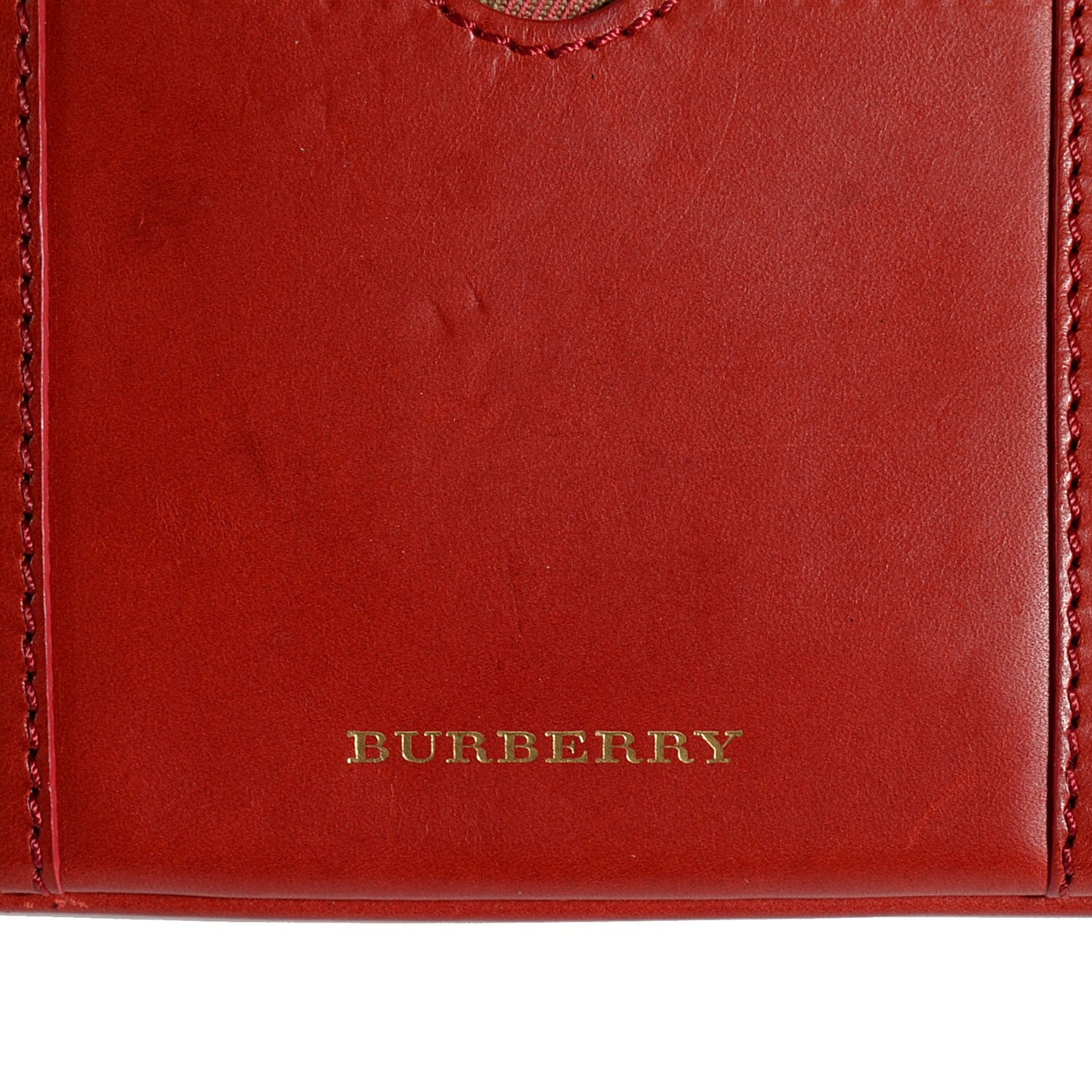Burberry House Check Peyton Crossbody Clutch Bag Military Red 6 of 11