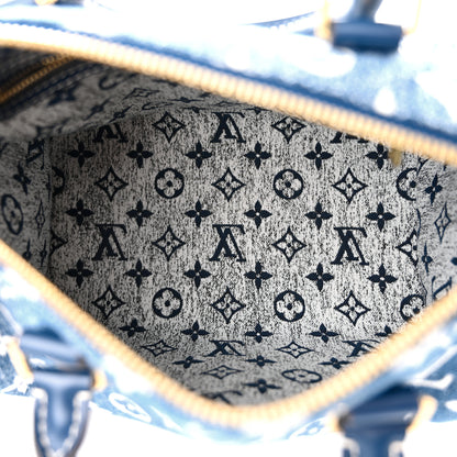 Louis Vuitton Monogram Jacquard Denim Speedy Bandouliere 25 Bleu 5 of 9
