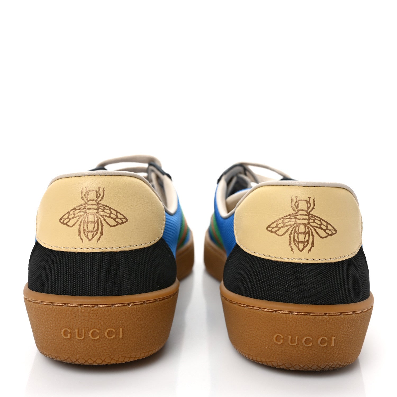 Gucci Nylon Suede Web Womens G74 Sneakers 37.5 Black Bright Splash 5 of 9