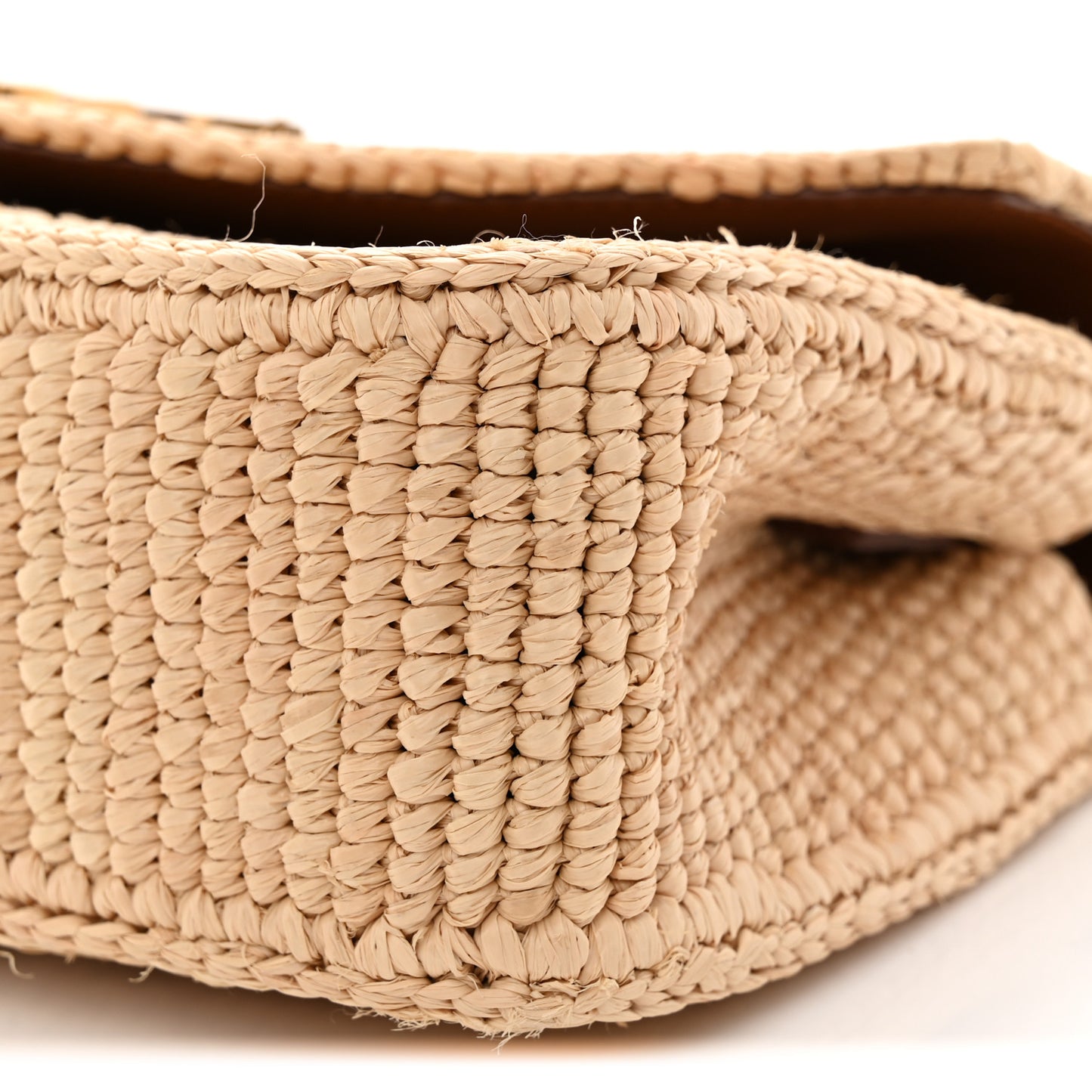 Raffia Monogram Small Loulou Monogram Chain Satchel Natural