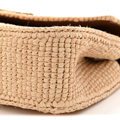Saint Laurent Raffia Monogram Small Loulou Monogram Chain Satchel Natural 10 of 11