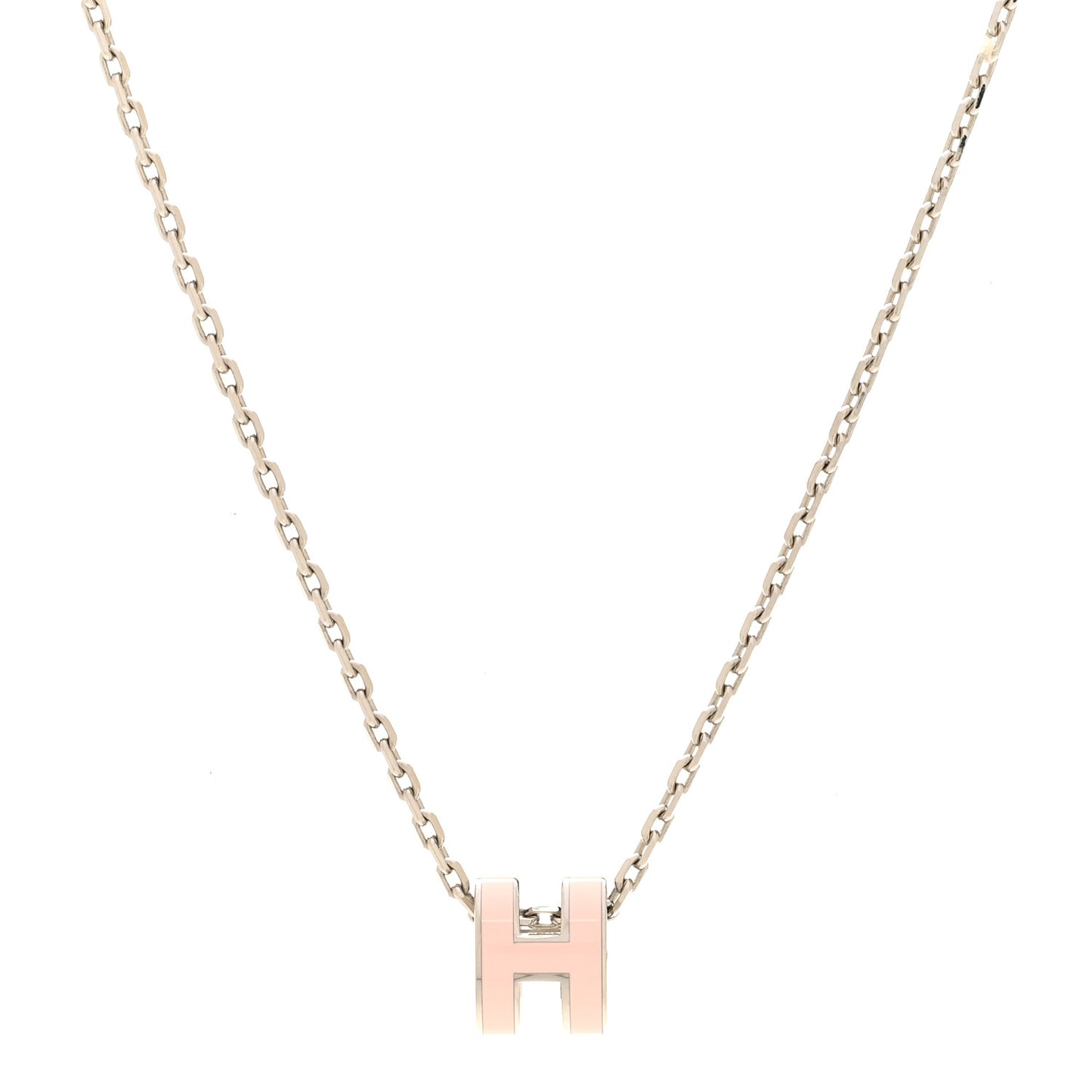 Palladium Mini Pop H Pendant Necklace Rose Dragee