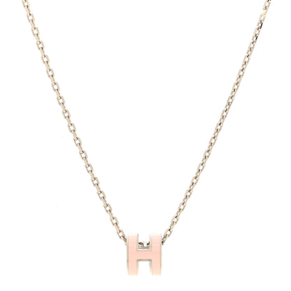 Hermes Palladium Mini Pop H Pendant Necklace Rose Dragee 4 of 6