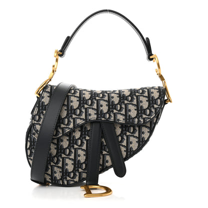 Christian Dior Oblique Mini Saddle Bag With Strap Blue 1 of 10
