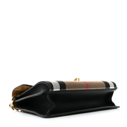 Burberry Derby Calfskin House Check Baby Macken Crossbody Bag Black 4 of 10