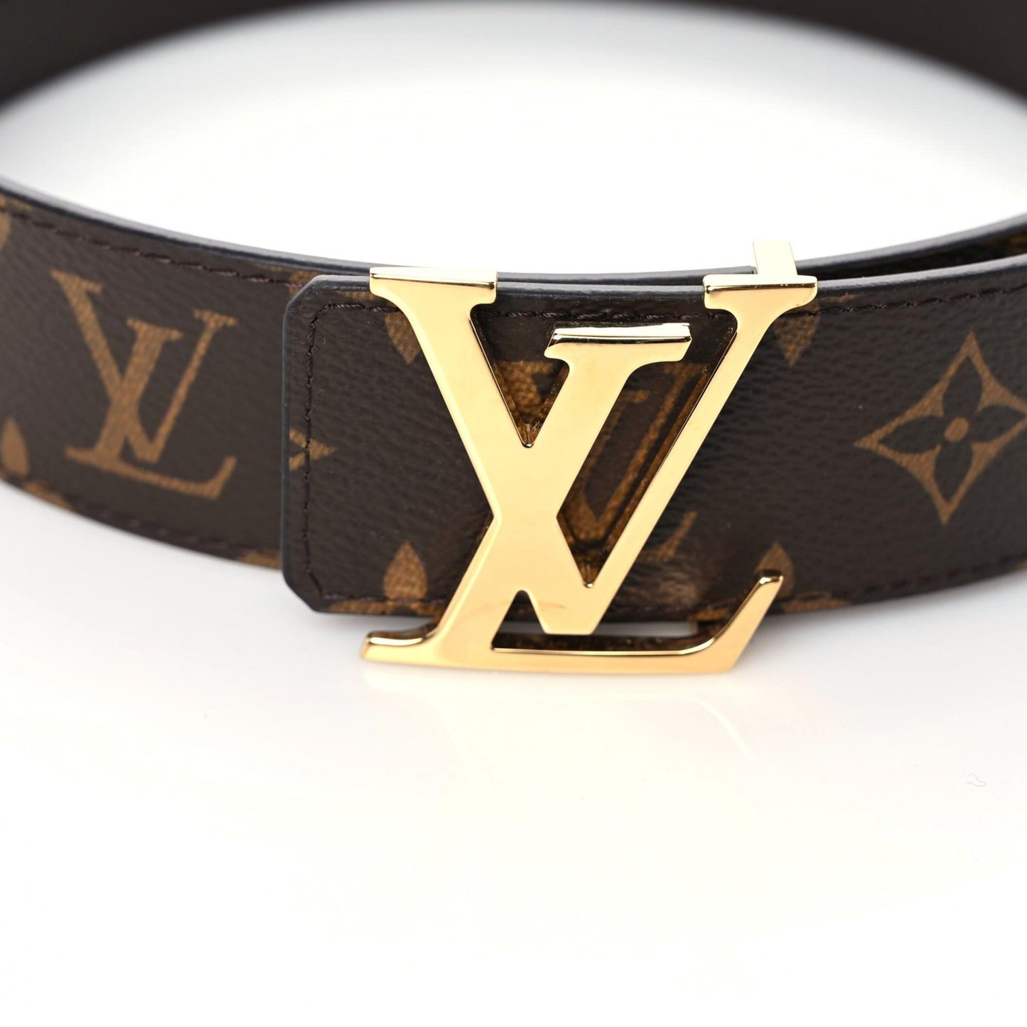 Monogram Calfskin 40mm LV Initiales Reversible Belt 95 38 Brown