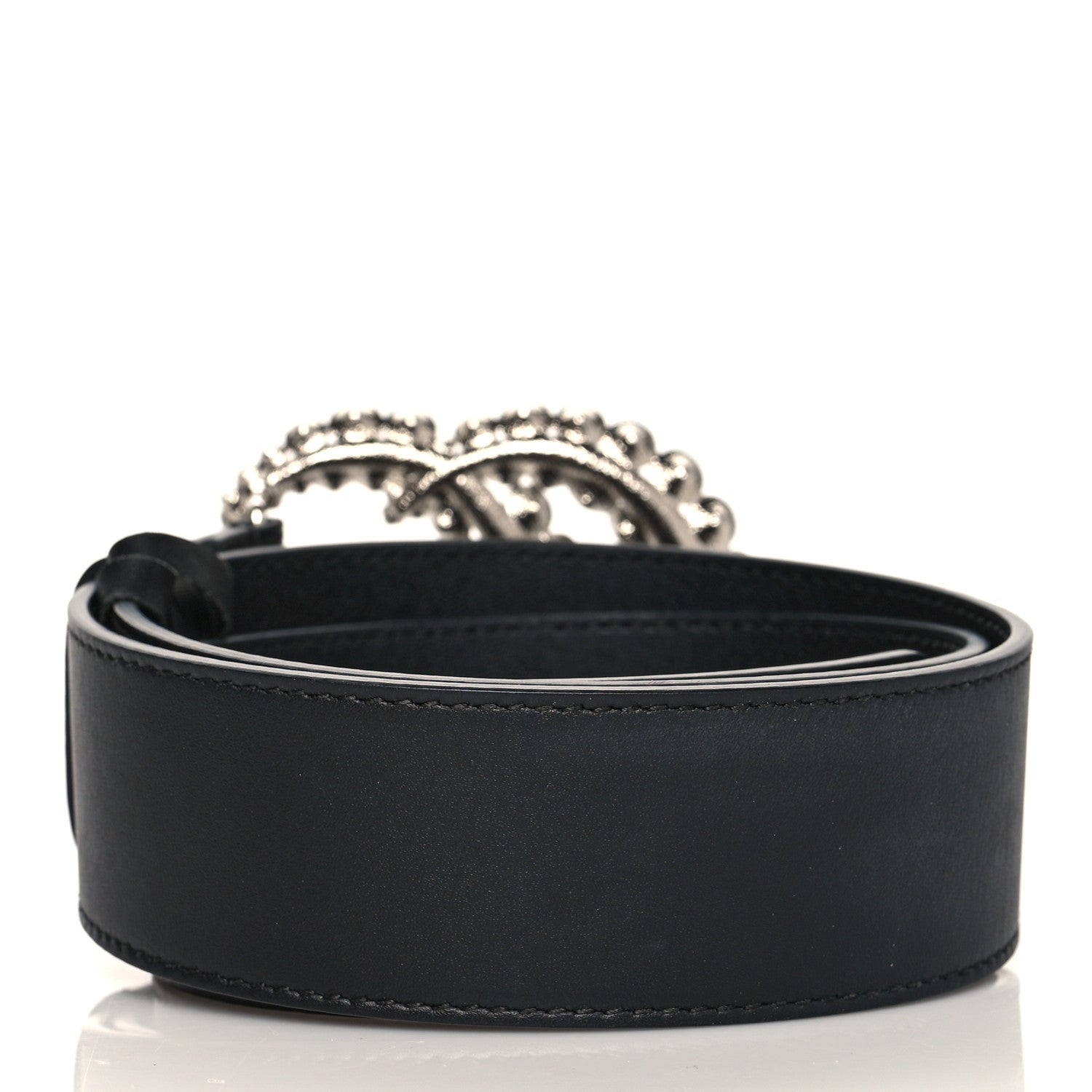 Gucci Calfskin Crystal Double G 40mm Belt 80 32 Black 2 of 5