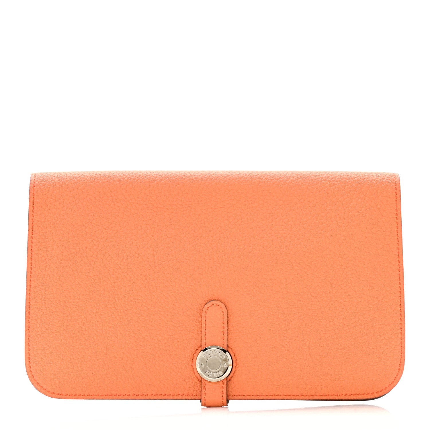 Hermes Togo Dogon Duo Wallet Orange Poppy Rose Candy 1 of 12