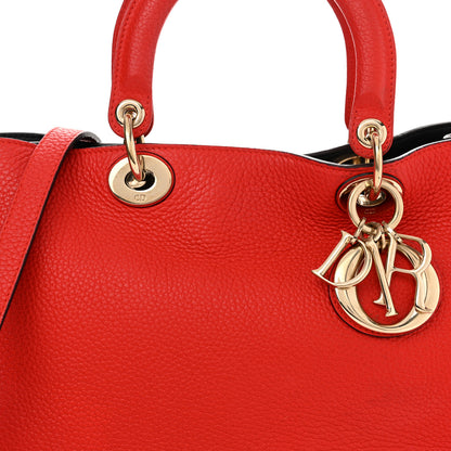 Christian Dior Calfskin Medium Diorissimo Tote Red 7 of 16