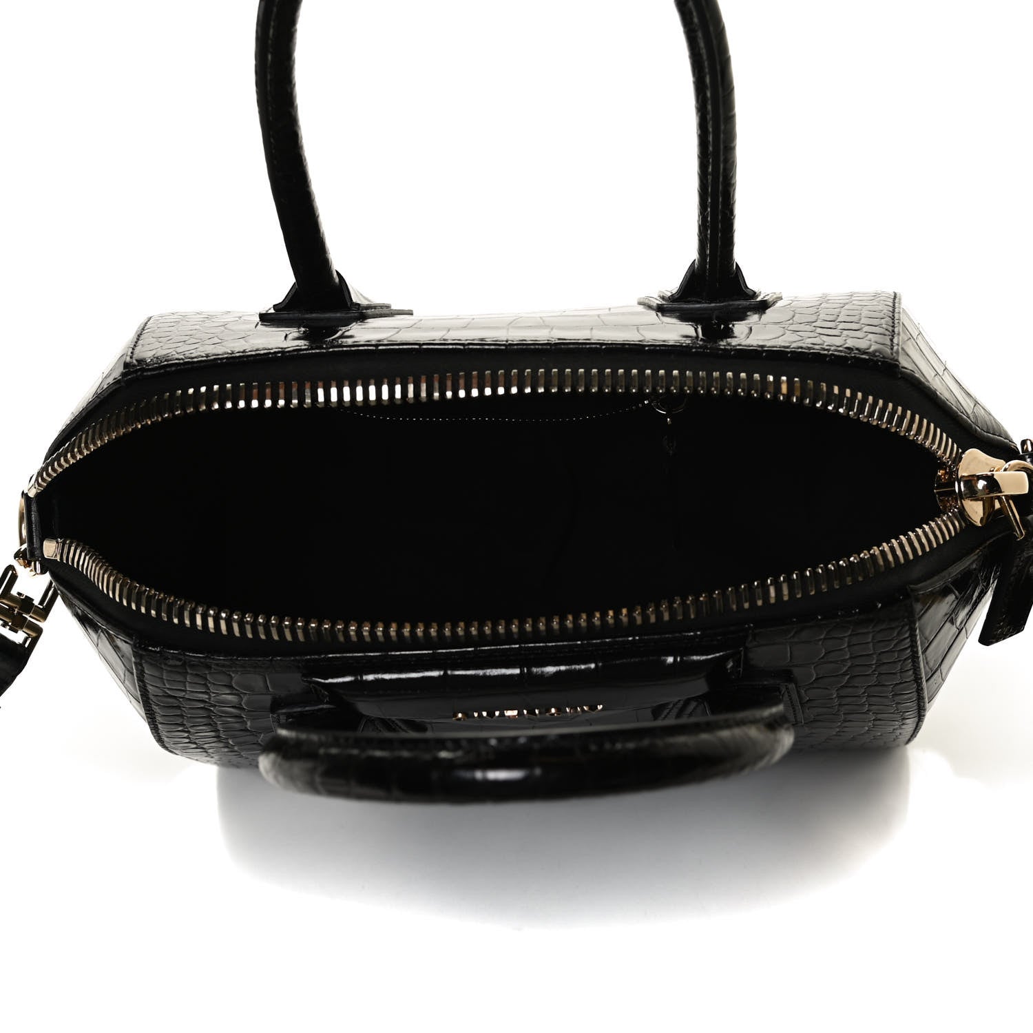 Givenchy Calfskin Crocodile Embossed Small Antigona Black 4 of 12