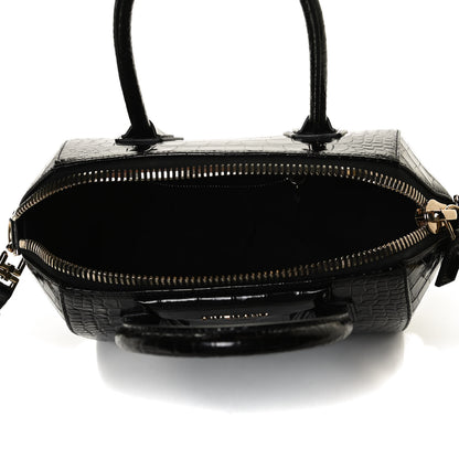 Givenchy Calfskin Crocodile Embossed Small Antigona Black 4 of 12