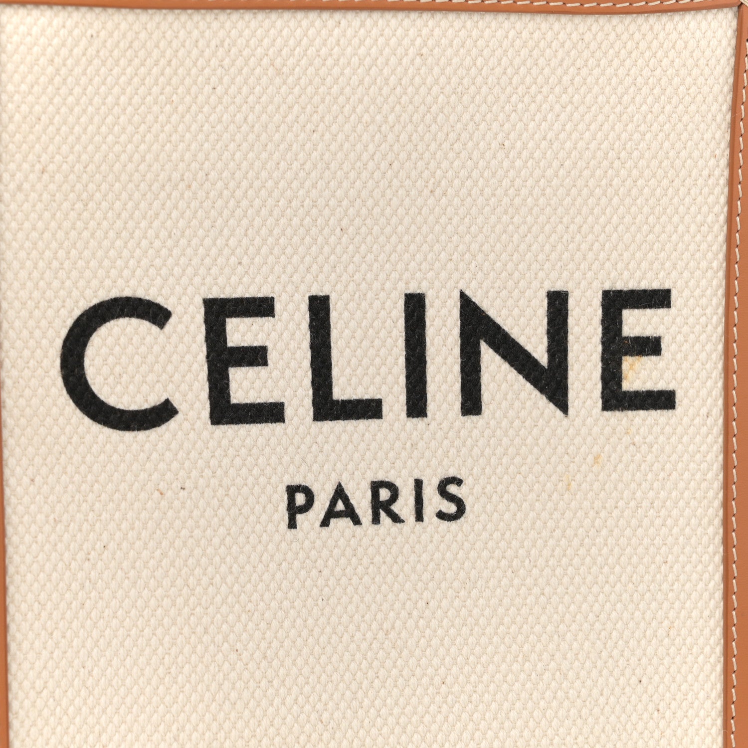 Celine Canvas Calfskin Mini Vertical Cabas Natural Tan 6 of 11