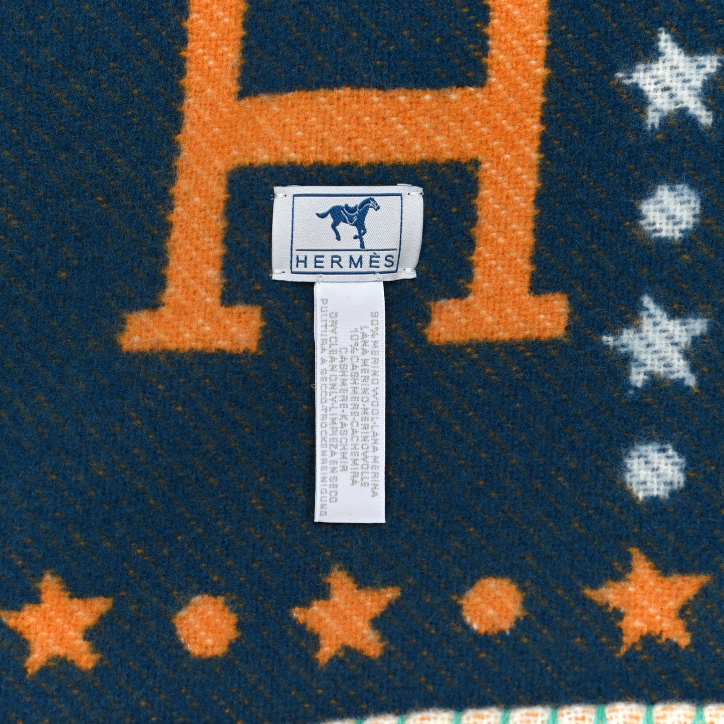 Wool Cashmere Western And Company Blanket Indigo