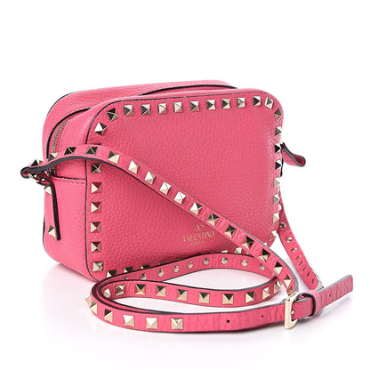 Valentino Garavani Pebbled Calfskin Rockstud Camera Crossbody Bag Peony 3 of 10