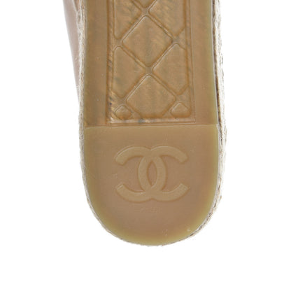 Chanel Lambskin CC Espadrilles 36 Beige Black 9 of 10