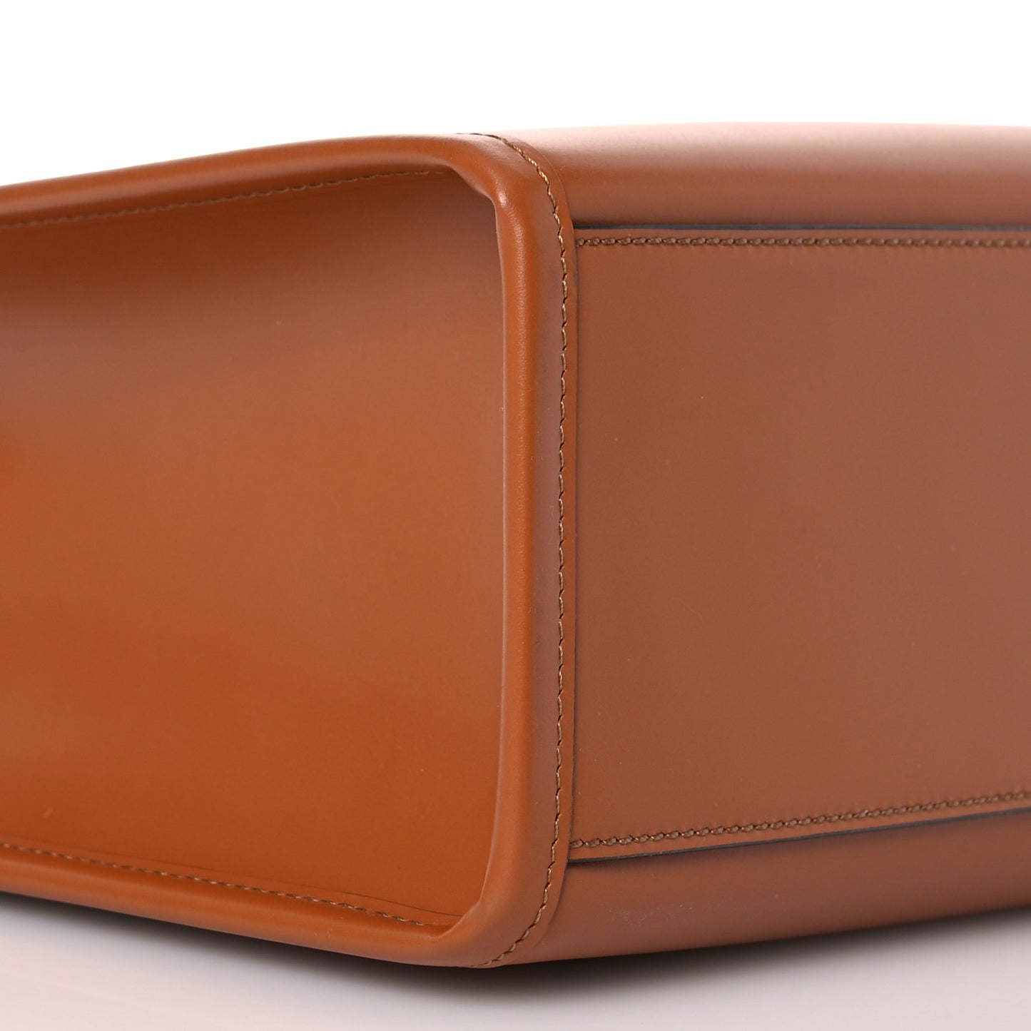 Vitello King Plexiglass Logo Embossed Small Fendi Sunshine Shopper Tote Cuoio