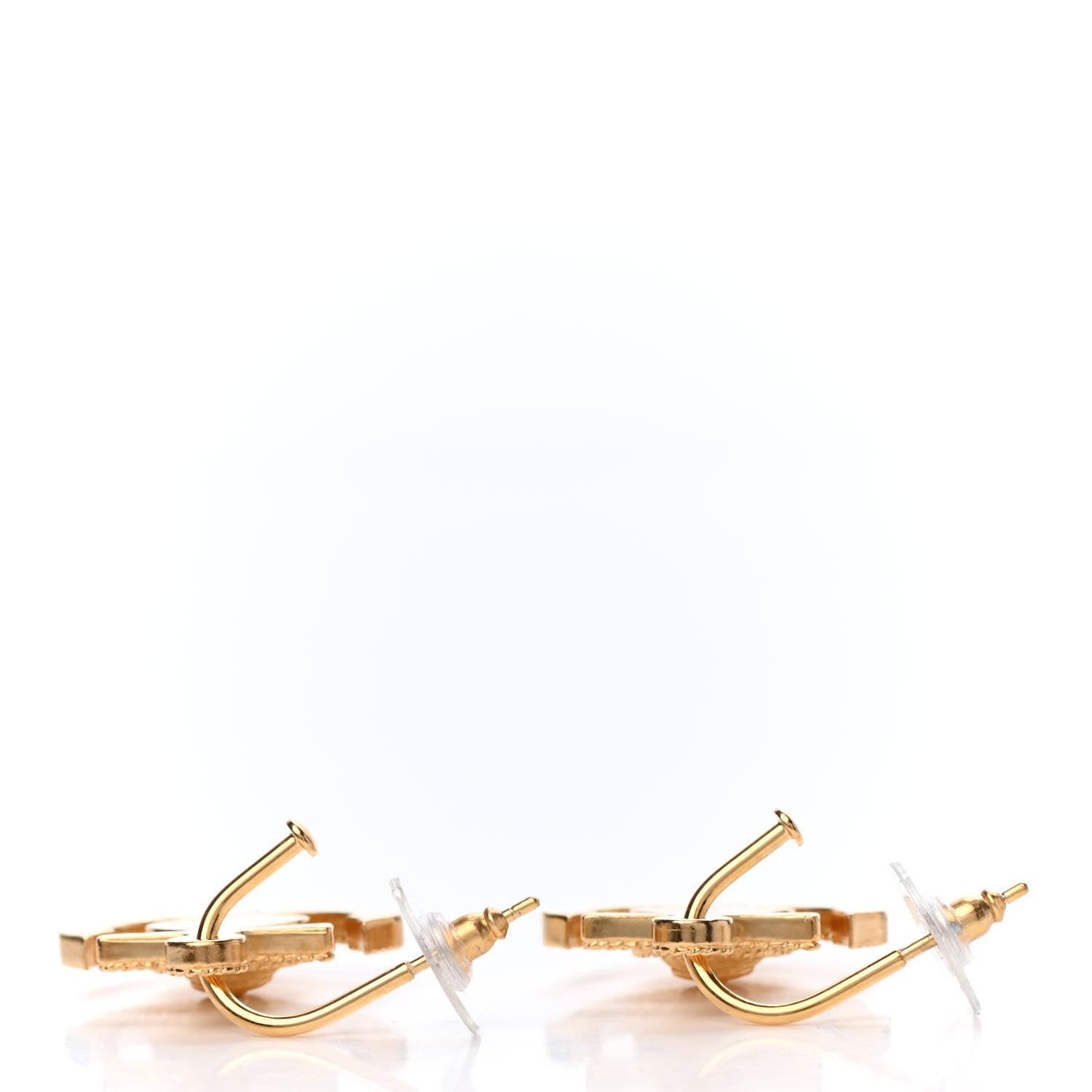 Chanel Metal Anchor CC Earrings Gold 3 of 4