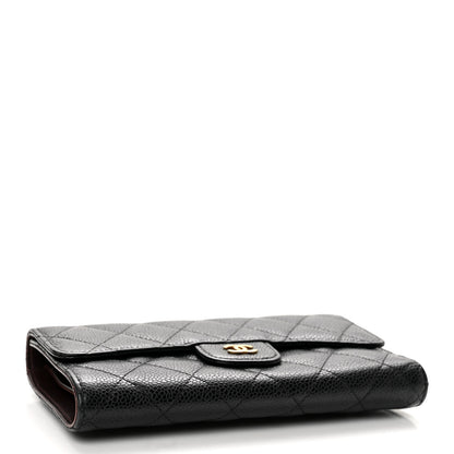 Chanel Caviar Quilted Long Flap Wallet Black 4 of 11