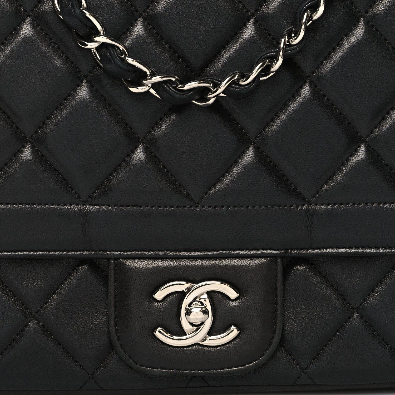 Chanel Lambskin Quilted Large Coco Rider Flap Black 8 of 15