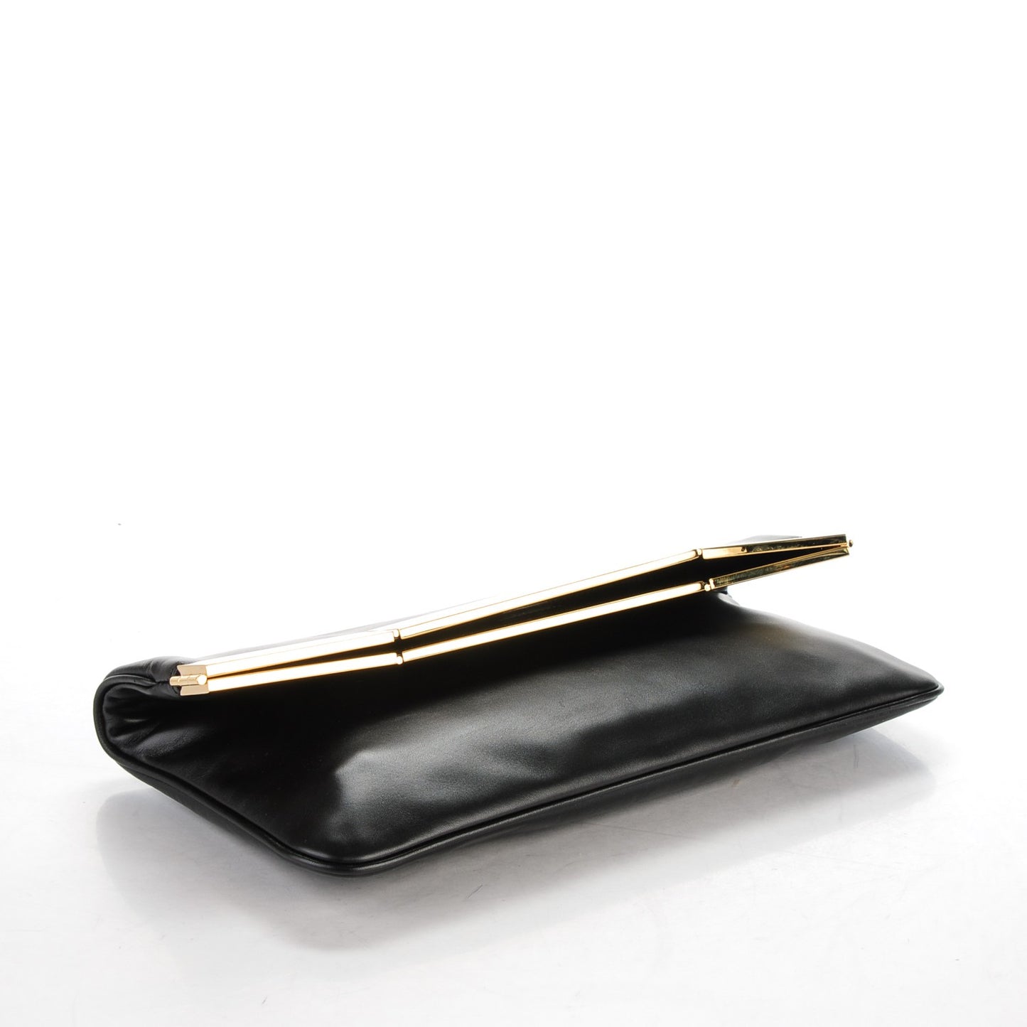 Smooth Calfskin Courtney Fold-Over Clutch Black