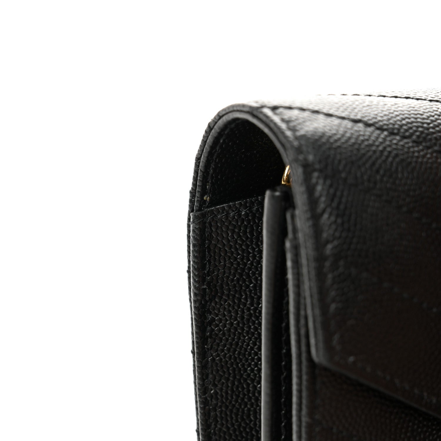 Saint Laurent Grain De Poudre Matelasse Chevron Monogram Chain Wallet Black 12 of 12