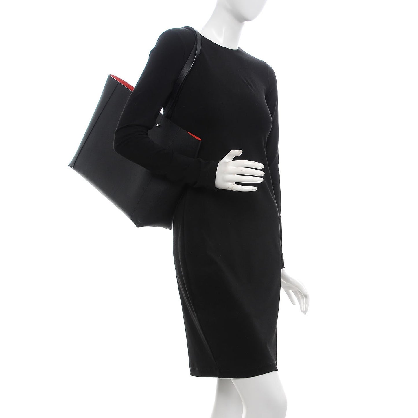 Calfskin Shopper Tote Black