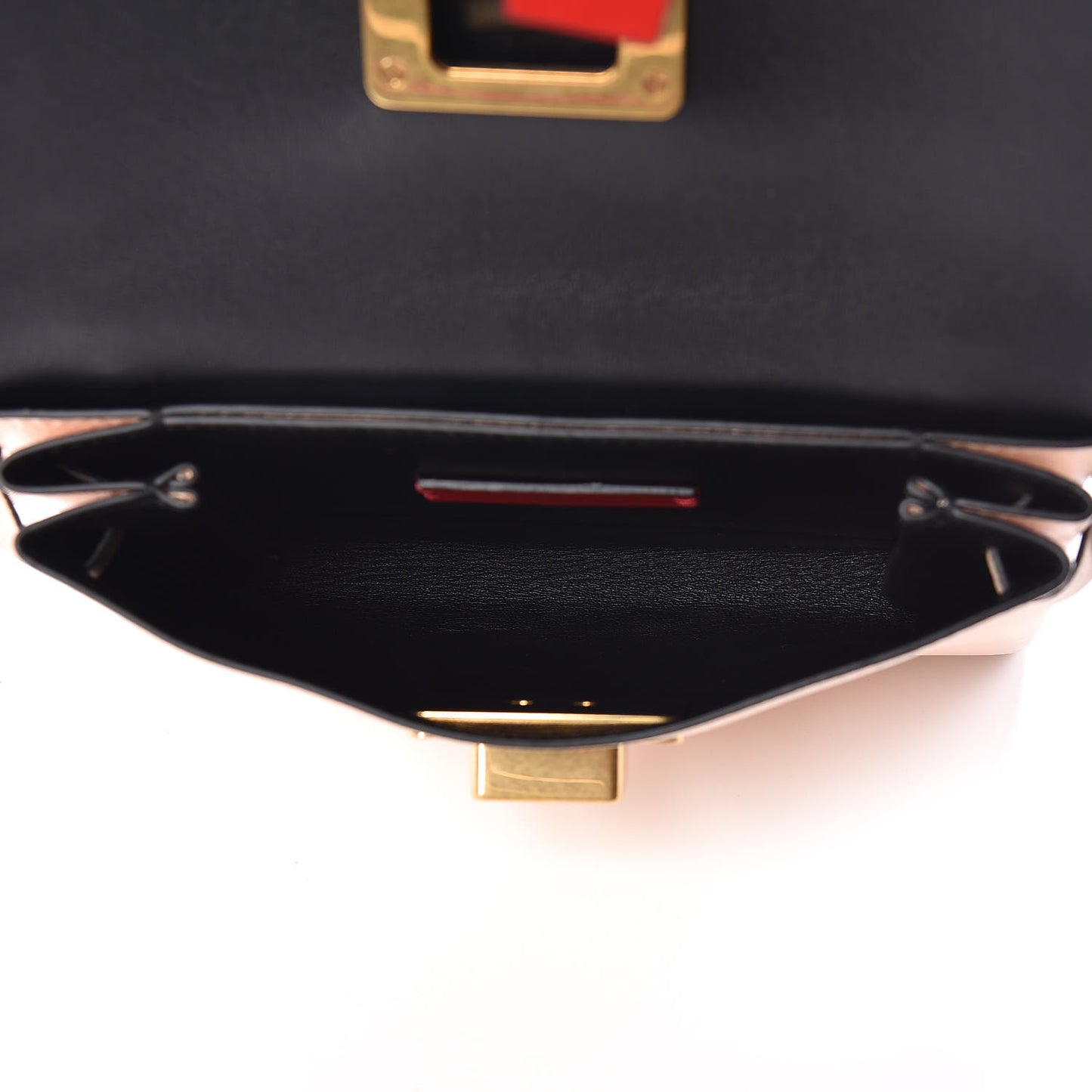 Smooth Calfskin Small VRing Crossbody Bag Rose Cannelle Light Ivory Cerise