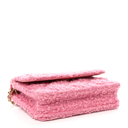 Chanel Tweed Quilted Flap Chain Waist Bag Pink 4 of 11