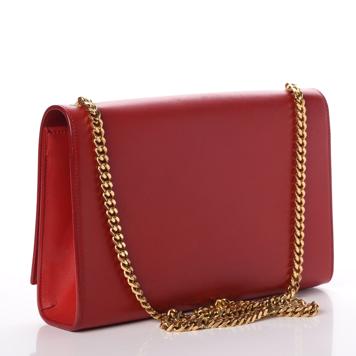 Smooth Calfskin Medium Classic Monogram Kate Tassel Satchel Lipstick Red