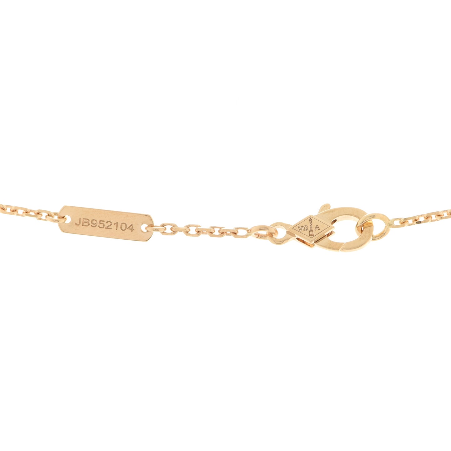 18K Yellow Gold Guilloche Vintage Alhambra Pendant Necklace