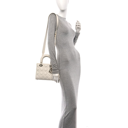 Christian Dior Lambskin Cannage Small My ABCDior Lady Dior White 2 of 10