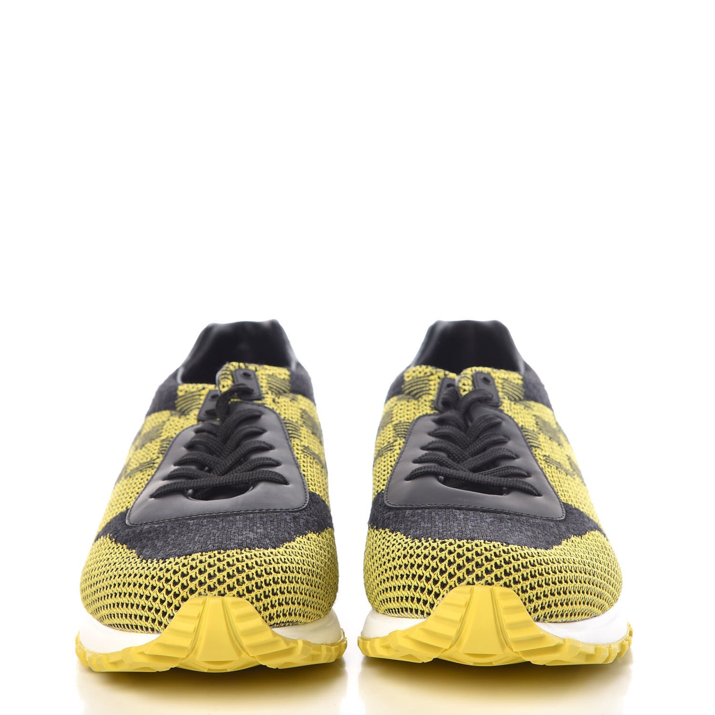Calfskin Damier Run Away Sneakers 7.5 Yellow