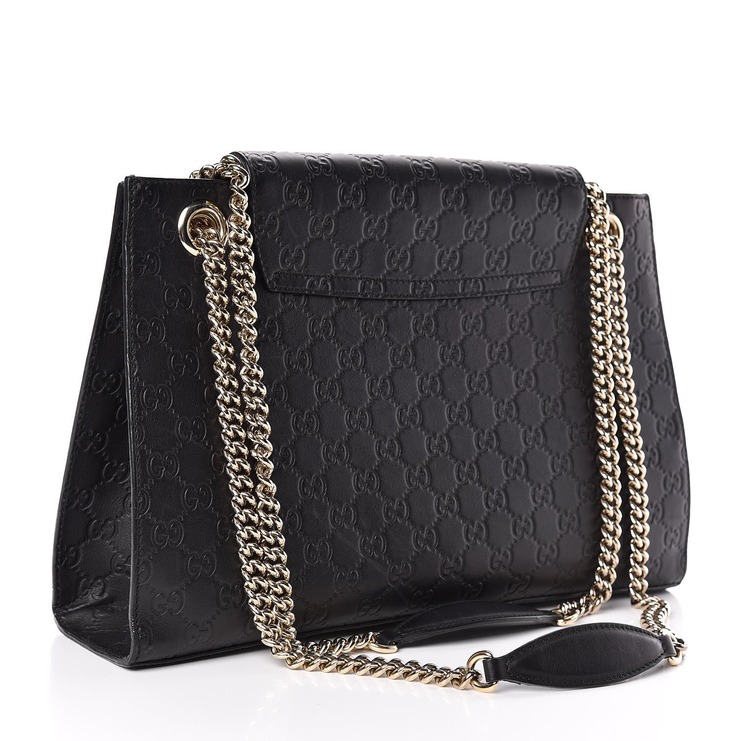 Gucci Guccissima Large Emily Chain Shoulder Bag Black 3 of 10