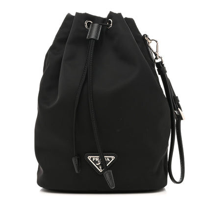 Prada Re-Nylon Vela Drawstring Wristlet Pouch Black 1 of 8