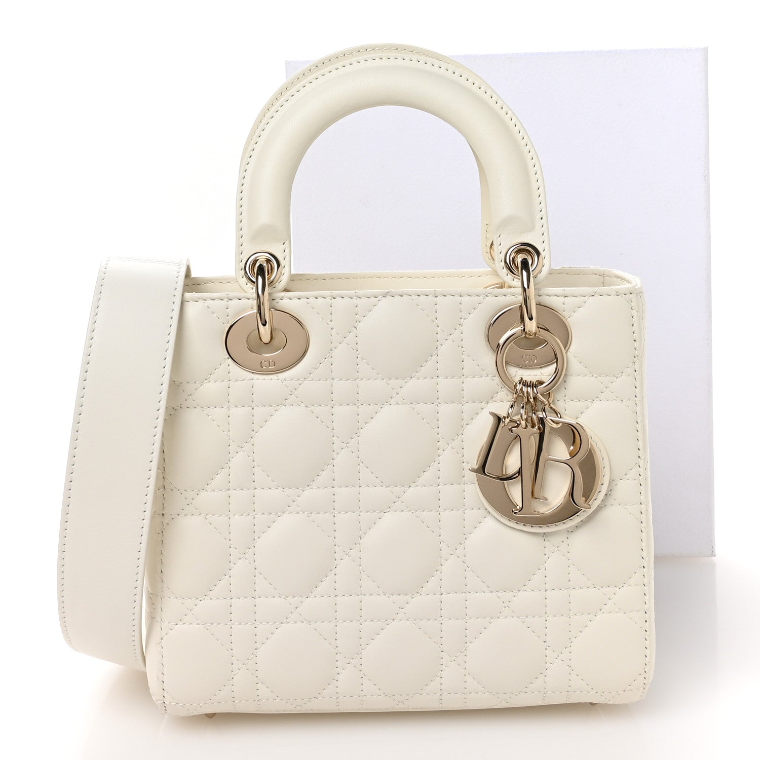 Christian Dior Lambskin Cannage Small My ABCDior Lady Dior White 11 of 11
