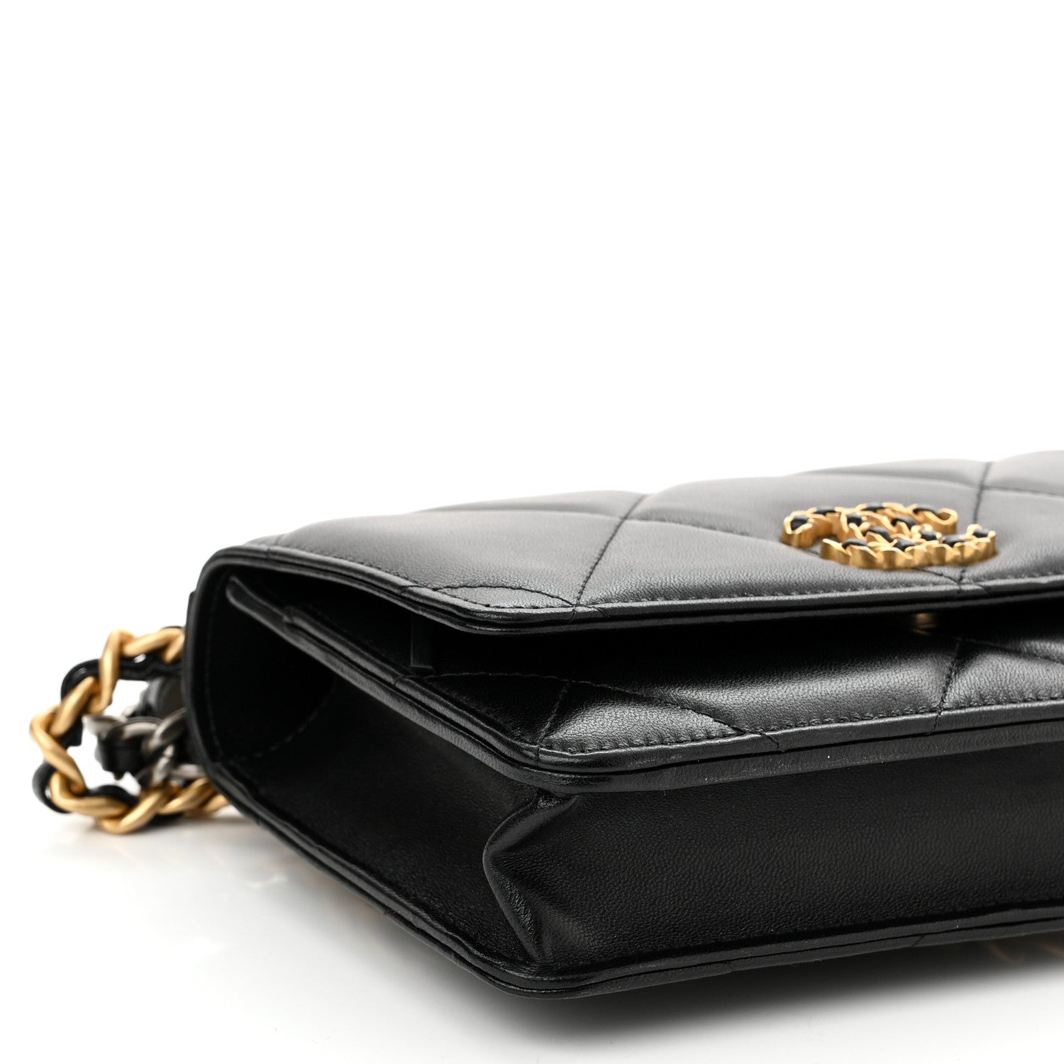 Chanel Lambskin Quilted Chanel 19 Wallet On Chain WOC Black 11 of 12