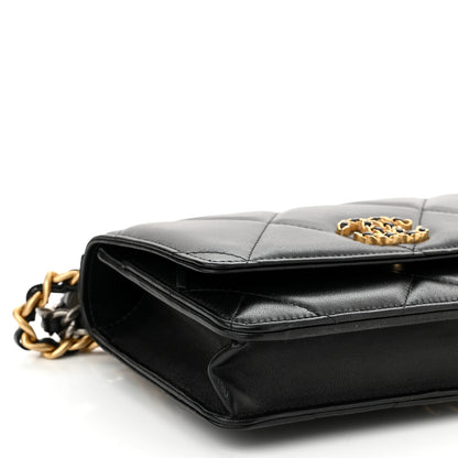 Chanel Lambskin Quilted Chanel 19 Wallet On Chain WOC Black 11 of 12