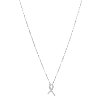 Roberto Coin 18K White Gold Diamond Tiny Treasures Hope Pendant Necklace 1 of 4