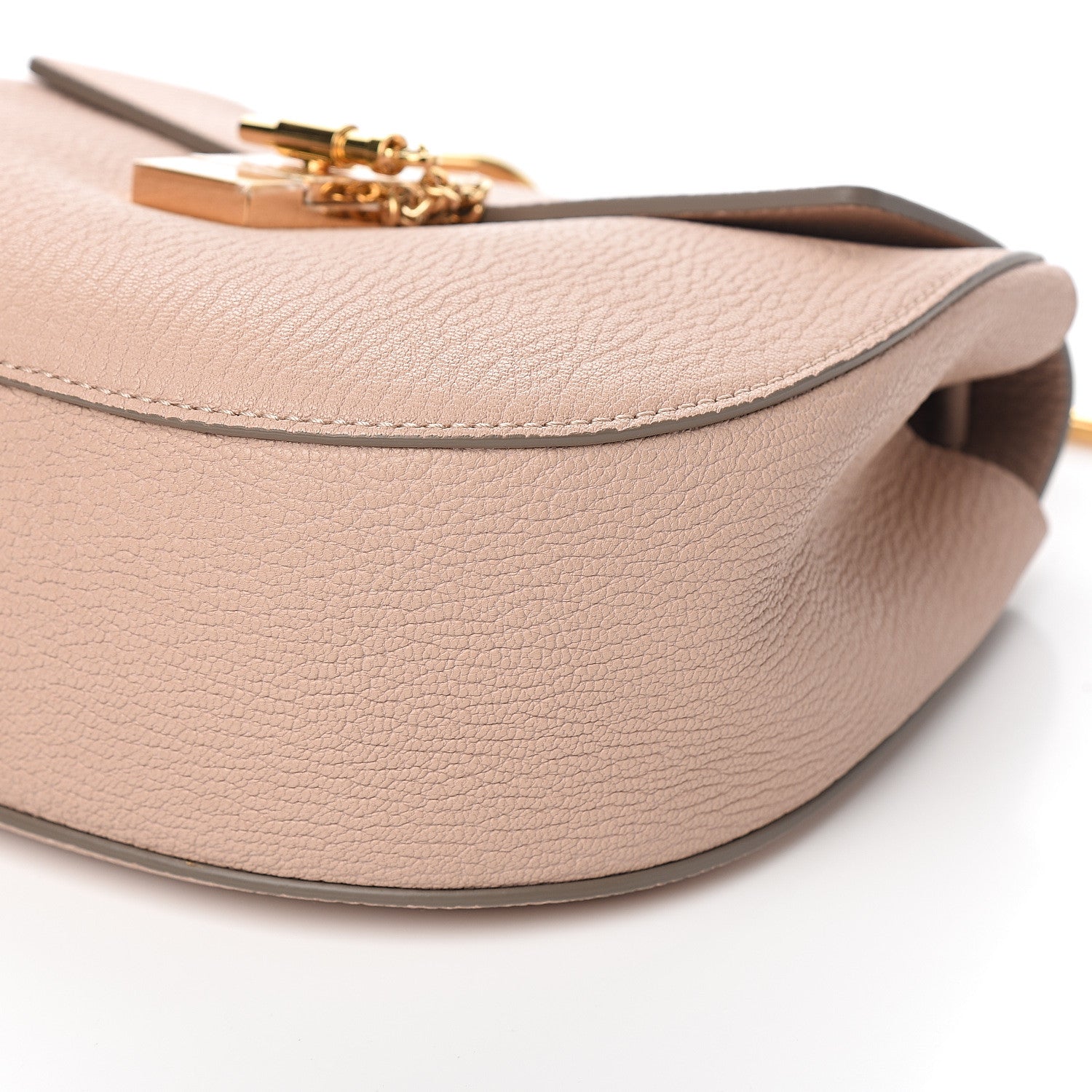 Chloe Grained Lambskin Drew Shoulder Bag Cement Pink 8 of 9