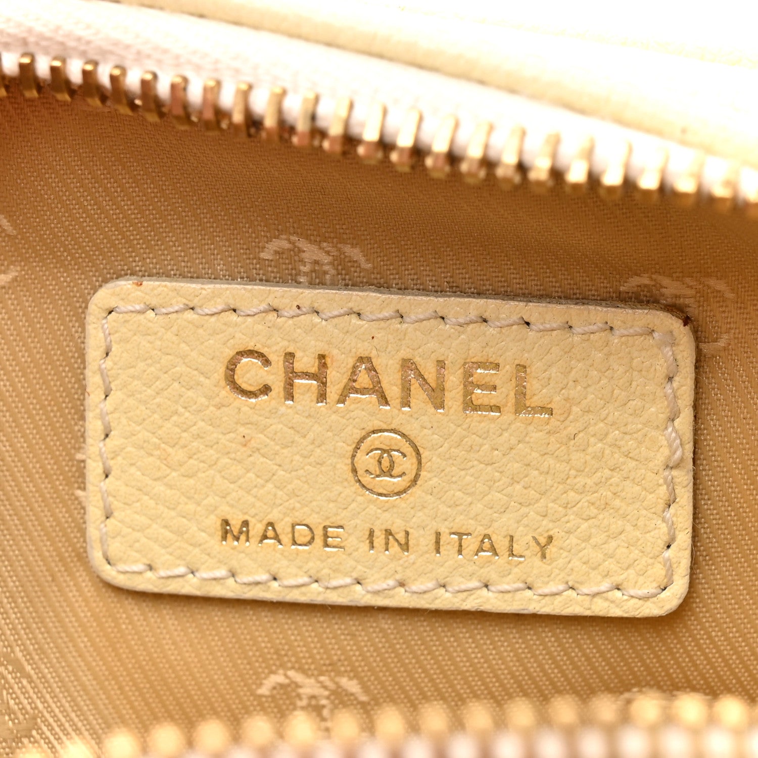 Chanel Grained Calfskin CC Button Small Pouch Cosmetic Case Yellow 6 of 9