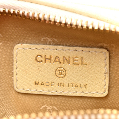 Chanel Grained Calfskin CC Button Small Pouch Cosmetic Case Yellow 6 of 9