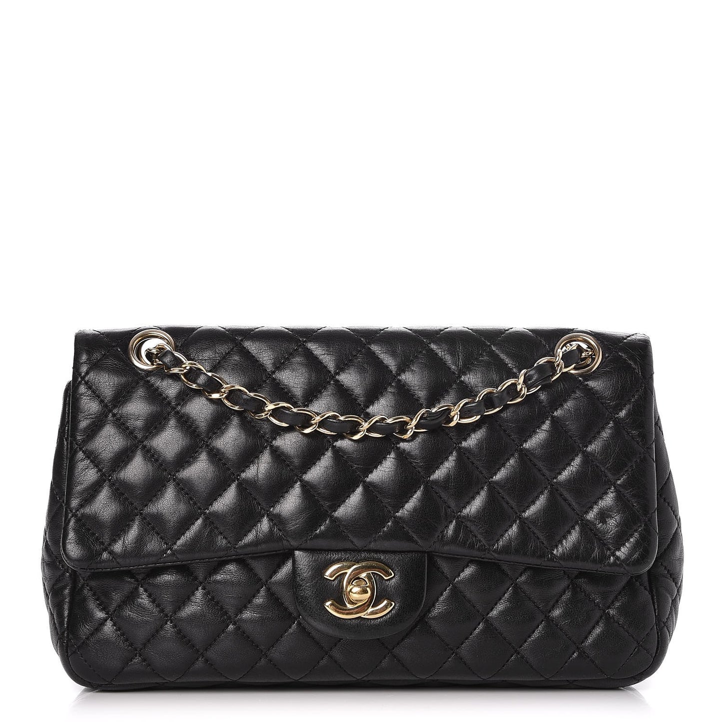 Lambskin Micro Quilted Small Single Flap Black
