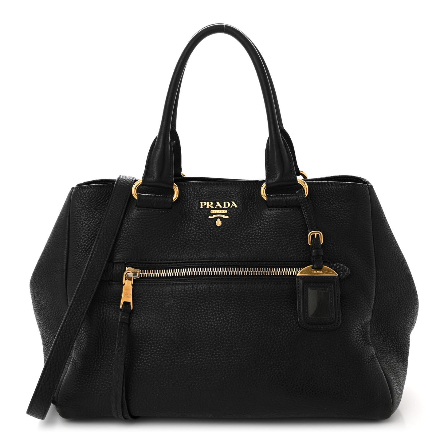 Vitello Daino Shopping Satchel Black