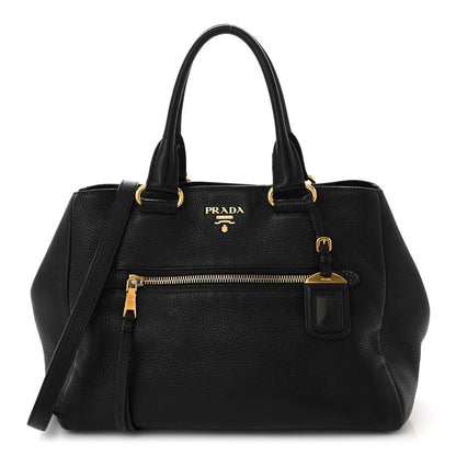 Prada Vitello Daino Shopping Satchel Black 1 of 17