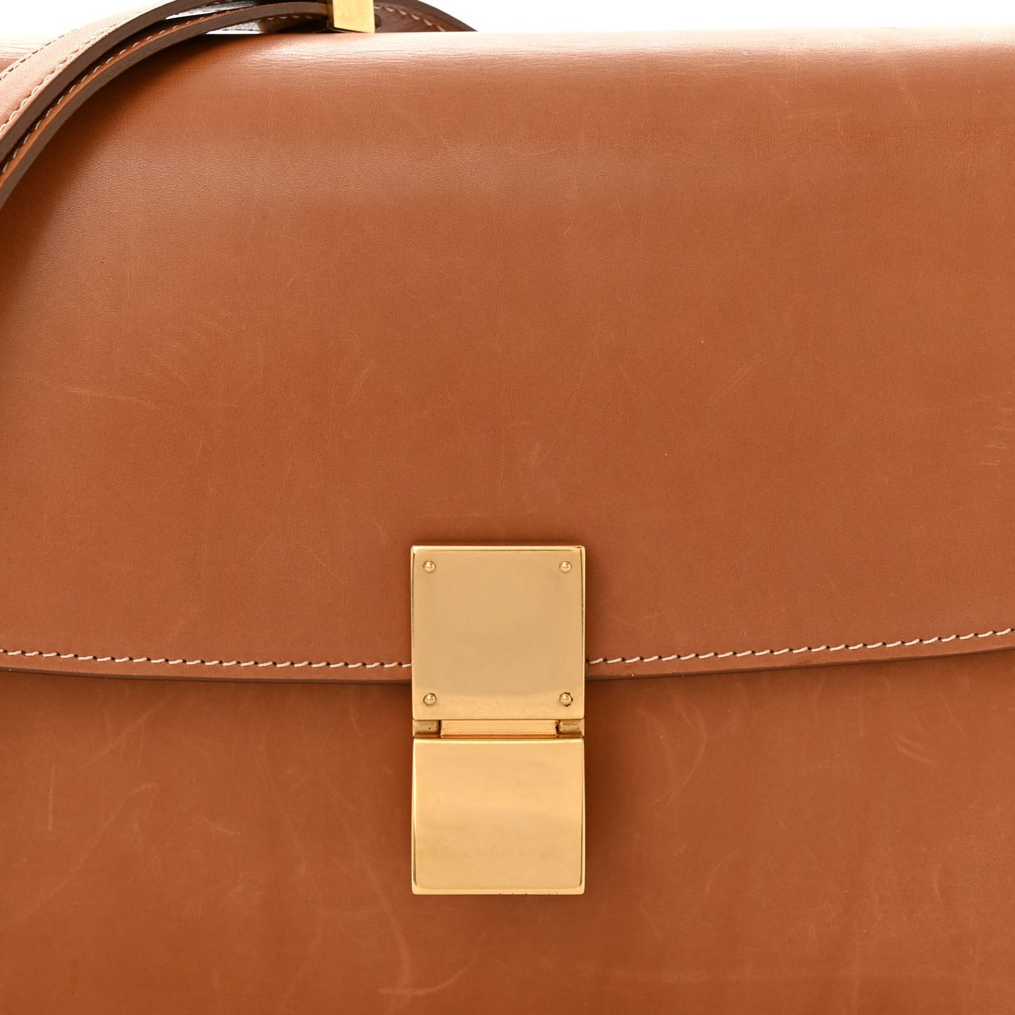 Smooth Calfskin Medium Classic Box Flap Bag Camel