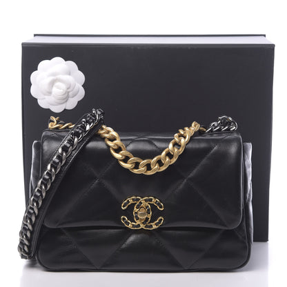 Chanel Goatskin Quilted Medium 19 Flap Black 11 of 11