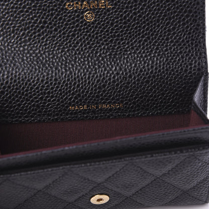 Chanel Caviar Quilted Flap Card Holder Wallet Black 7 of 10